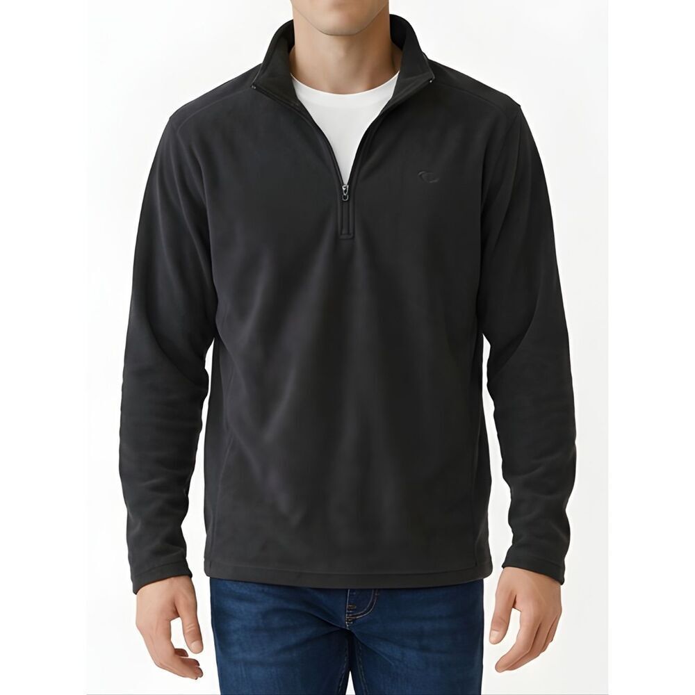 Champion Gray 1/4 Zip Fleece Sports Wear Sweatshirt Size L